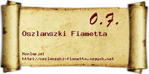 Oszlanszki Fiametta névjegykártya