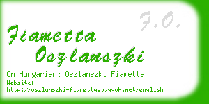 fiametta oszlanszki business card
